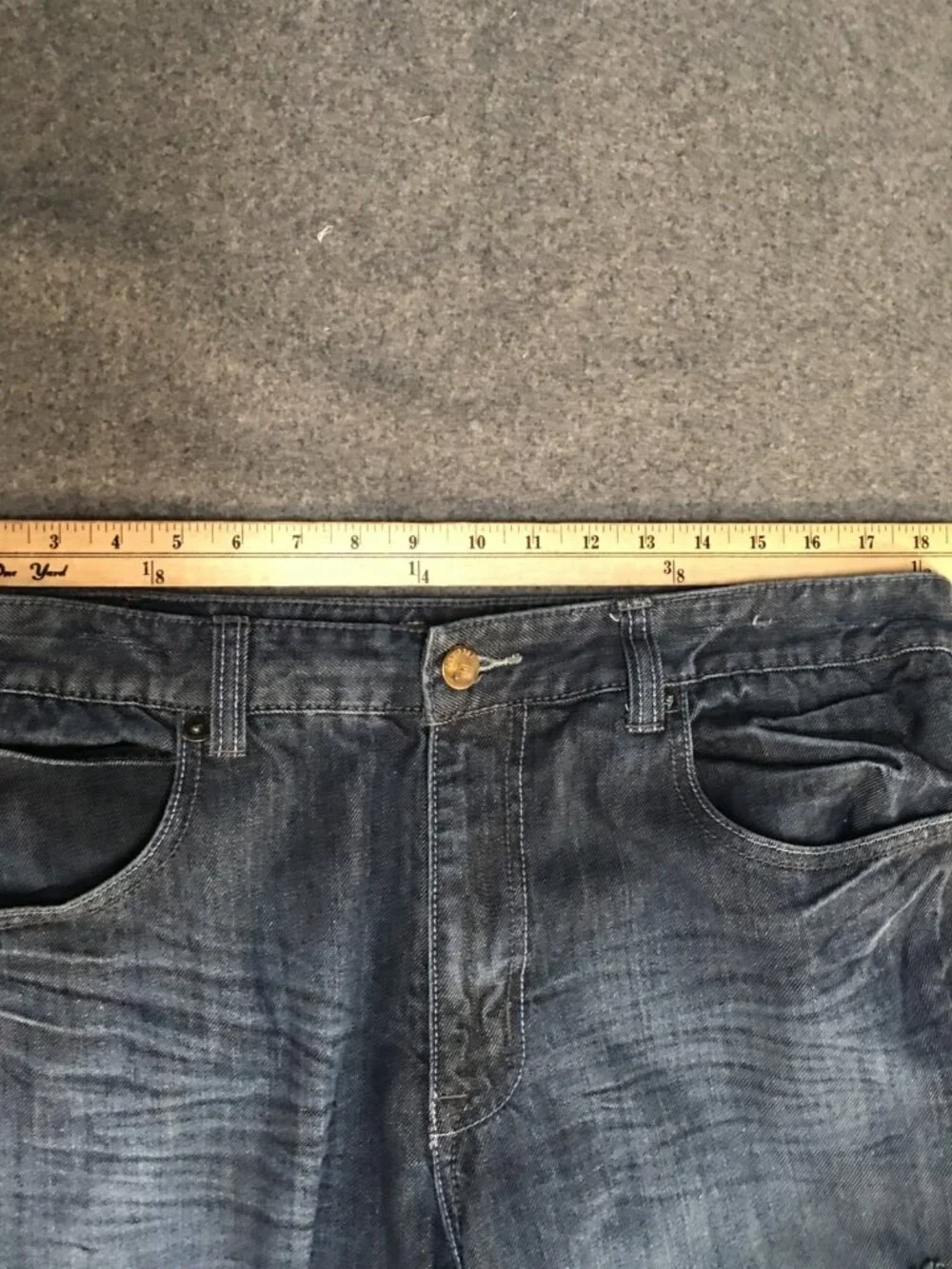 Flypaper Men 36x32 Jeans Blue Dark Wash Embroidered Bootcut Denim 100% Cotton